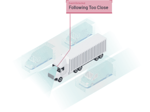 Box truck illustration showing AI Video safety alert