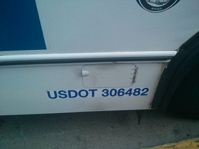 USDOT number on a small vehicle