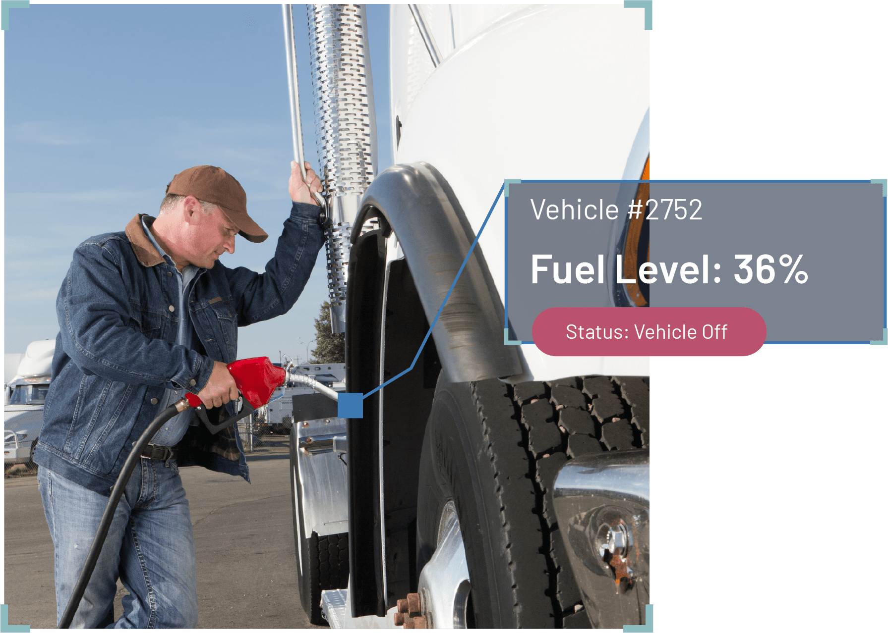 fleet fuel management - driver fueling up