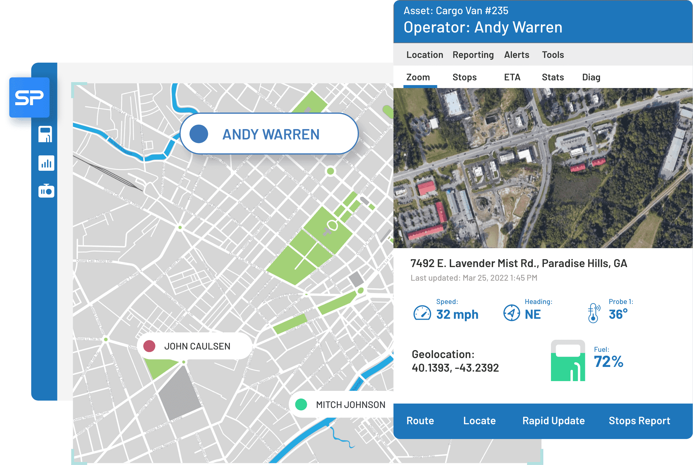 mapview of a connected vehicle