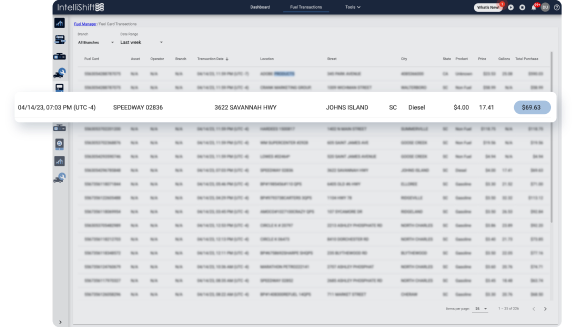 fuel management software dashboard for reporting