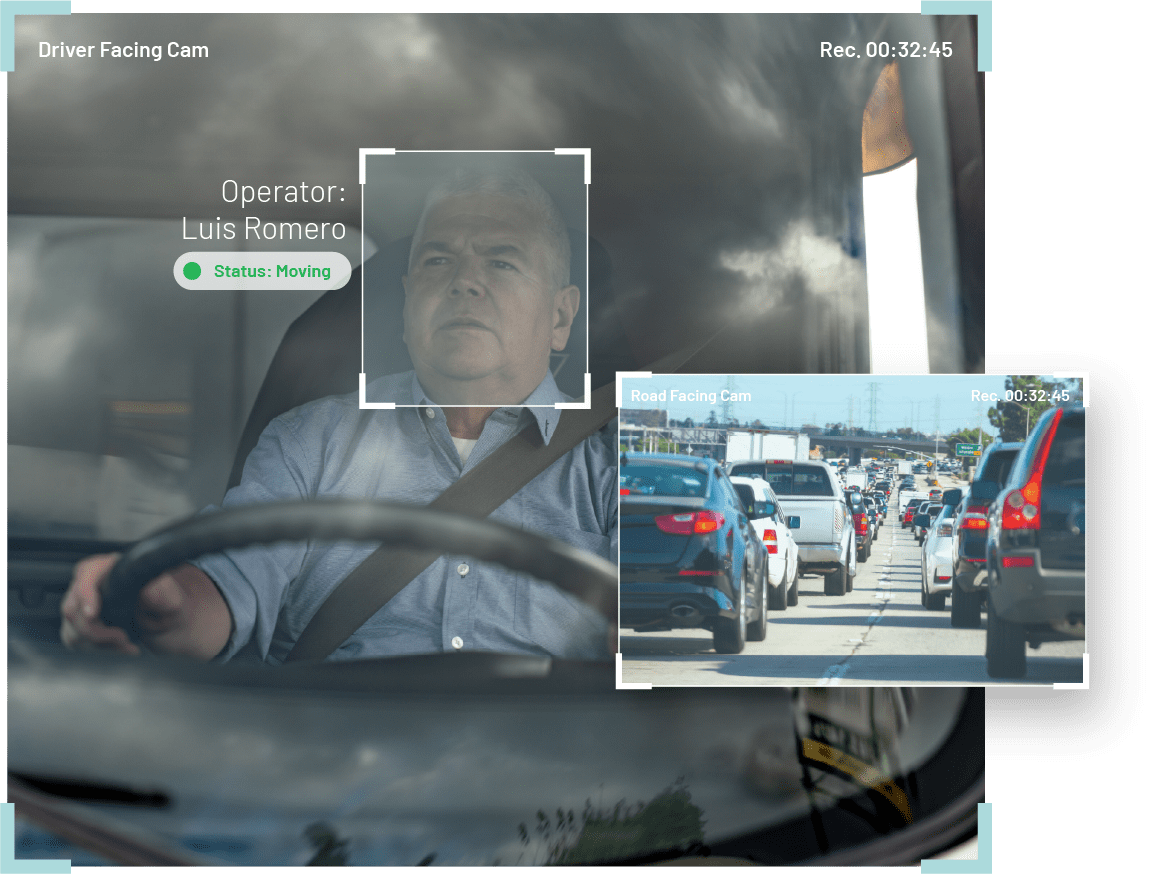AI video safety monitoring for utility fleet vehicles with no additional hardware